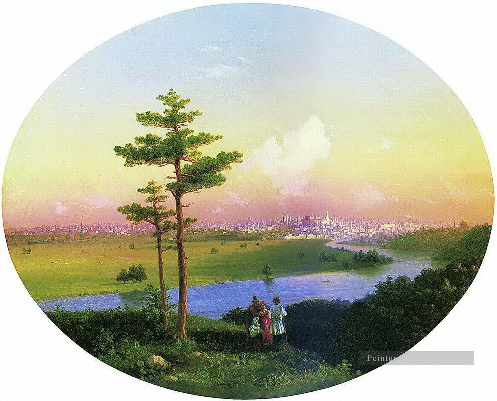 vue de moscou à partir de moineaux 1848 Romantique Ivan Aivazovsky russe Peintures à l'huile